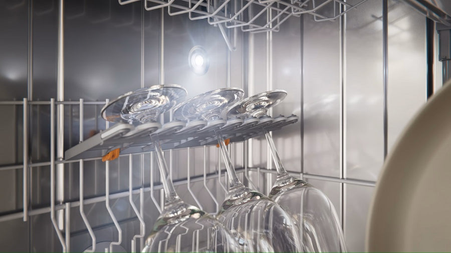 Proper glass placement in dishwasher